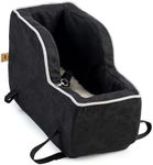 Snoozer High Back Center Console Dog Car Seat, Dog Console Car Seat for Dogs under 7 lbs and Narrow Vehicle Consoles, Size: Small, Black Washable Cover, Harness Attachment Included