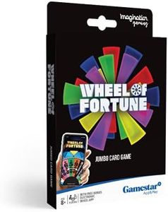 Wheel of Fortune Deluxe Jumbo Card Game, Play America’s Game at Home with Friends and Family, Spin The Wheel, Solve a Puzzle, Win! Home Entertainment, Ages 8+