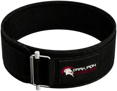 Dark Iron Fitness MED Self-Locking Weight Lifting Belt for Powerlifting, Squats, Premium Gym Core & Back Support, Weightlifting Training Equipment