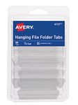 Avery Hanging File Tabs, 1/5 Cut, Clear, Permanent, Pack of 20 (06727)
