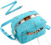 EXLIFBAG Crochet Bag, Yarn Storage Organizer with Adjustable Shoulder Straps, Yarn Bag for Crochet Accessories, Knitting Needles & Crochet Hooks