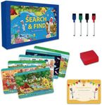 BoAn Search and Find Book for Kids Over 3 Years Old,Educational Toys for Girls and Boys,Preschool Learning Activities,Reusable Dry Erase Activity Mats with Markers