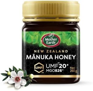 Mother Earth UMF™ 20+ (MGO 826+) Premium Mānuka Honey, 250g |Premium, Authentic, Monofloral UMF™ Certified Mānuka Honey from New Zealand. Exceptional Natural Sweetener for General Health and Wellbeing