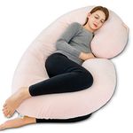 INSEN Pregnancy Pillow, Full Body Pillow, C Shaped Maternity Body Pillow with Velvet Cover (Pink Velvet)