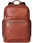 BOSTANTEN Leather Laptop Backpack for Men 15.6 Inch Computer Backpack Business Work Daypack Travel Bag brown