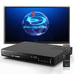 Blu Ray DVD Player,LONPOO Full HD Blu-ray Disc Player with Metal Shell,No Skip,No Picture Freeze,Noise Cancellation, 1080P Home Theater DVD Player with HDMI Output, Support HDD and USB Playback