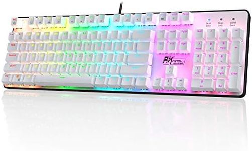 RK ROYAL KLUDGE RK920 Full Size Mechanical Keyboard, Rainbow Backlit Gaming Keyboard, 104 Keys Wired Mechanical Keyboard with Number Pad, Tactile Brown Switch