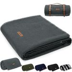 Molithe 100% Wool Blanket, 48" x 62", Warm, Thick, Washable, Military Wool Blanket, Great for Camping, Outdoors, Sporting Events, Survival Kits