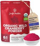 Jungle Powders Wild Cranberry Powder Organic 5 Ounces, USDA Certified Freeze Dried Organic Cranberries Powder for Baking Flavoring Smoothies, Additive Filler Free Superfood Extract from Whole Berries