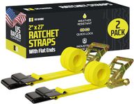 DC Cargo Tie-Down Ratchet Straps Heavy-Duty Flats Hook Trailer Strap, (Pack of 2) Heavy Duty 2" x 27' Tie-Down Ratcheting Cargo Truck Straps 2 Inch Ratchet Straps - Safely Secure Your Cargo