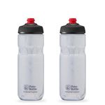 Polar Bottle Breakaway Insulated Bike Water Bottle 2-Pack - BPA Free, Cycling & Sports Squeeze Bottle (20 oz, White Jersey Knit)