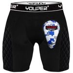 Youper Youth Elite Compression Padded Sliding Shorts w/Cup Pocket for Baseball, Football