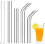 12 Pack Metal Straws Reusable Straw