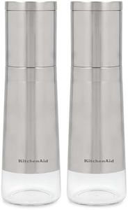 KitchenAid Salt and Pepper Grinders, Set of 2, Refillable and Adjustable Coarseness, Corrosion-Free Mechanism, Premium Stainless Steel