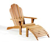 Jati Teak Adirondack Chair with Detachable Legrest - Delivered Ready Assembled