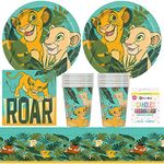 BashBox Disney Lion King Birthday Party Supplies Pack Including Plates, Cups, Napkins, Tablecover (16 Guests) Plus BONUS Candles