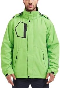 Kugnala Men's Rain Jacket Waterproof Raincoat Hood Lightweight Windproof Windbreaker Jackets for Men Outdoor Hiking Cycling Travel Green XL