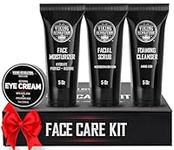 Viking Revolution - Skin Care Set - Mens Skin Care Kit - Includes (148 ml Each) Mens Face Wash, Face Moisturizer, Microdermabrasion Face Scrub, Eye Cream (30 ml) - Gifts for Men