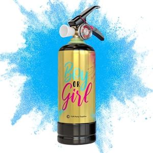 Blue Baby Gender Reveal Fire Extinguisher Smoke Bombs Powder Cannon Gold | 1 Blue | Fireworks Alternative | Biodegradable | Decorations for Photoshoots, Celebrations, Parties | TUR Party Supplies