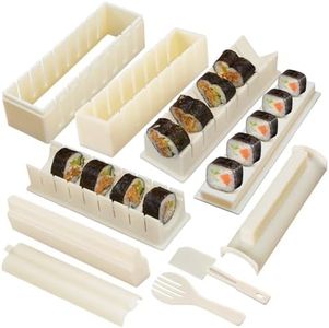 Sushi Making Kit, Sushi Maker Kit, Sushi Molds Press with Sushi Rice Mold Shapes,Sushi Maker Roller Kit, Sushi Kit for Beginners, DIY Home Onigiri Mold Sushi Tool (7 pack)