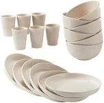 HXYPN 18pcs Wheat Straw Dinnerware 