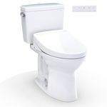 TOTO® Drake® WASHLET®+ Two-Piece Elongated 1.28 GPF Tornado Flush® Toilet with S5 Bidet Seat, Cotton White - MW7763446CEG#01