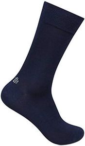 Bonjour Men's Full Length Formal Socks - Navy, Free Size