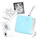 Phomemo Mini Sticker Printer- Print Pod 300dpi M02 Pro Mini Printer Pocket Thermal Bluetooth Printer Sticker Maker for Photo Printing,Study Notes, DIY Cards, List, Travel, Work and Study, Cyan