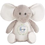 Personalised Christening Gift, Custom Baptism Gift, Elephant Teddy Bear Soft Toy Plush, Christening Gift For Boys, Baby Keepsake, Christening Present, Baptism Present