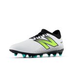 New Balance Unisex-Adult Tekela Magique Fg V4+ Soccer Shoe, White/Hi-lite/Black, 9.5 Wide Women/8 Men