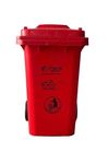 Fiable Cleantech Red Color Polyethylene Dustbin 100 Liter With Wheels & Lid | Outdoor Garbage Cans, Big Bin, Garbage Dustbin, HDPE Storage Bin for Home and Kitchen