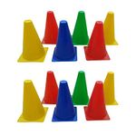 SNC Agility Marker Plastic Cones for Soccer, Cricket, Training Traffic Cone |Cricket Track and Field Sports and Outdoor Agility Training (6 inch in Height) (10)