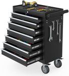 DYneeds 7-Drawer Rolling Tool Chest, Tool Box with Wheels and Drawers, High Capacity Detachable Mobile Tool Storage Cabinet for Workshop, Garage, Mechanics and Repair Room (Black)