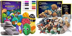 NATIONAL GEOGRAPHIC Rock Painting Kit - Arts & Crafts Kit for Kids, Decorate River Rocks with Paint Colors & More, Art Supplies, Kids Craft, Kids Art Kit, Kids Activity Kit