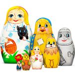 AEVVV Wizard of Oz Nesting Doll Set of 7 pcs - Matryoshka Dolls with Wizard of Oz Characters - Wooden Russian Dolls with Fairy Tale Wizard of Oz Figurines