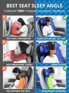SARISUN Travel Pillow – Black Neck Support Cushion