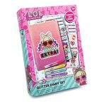 L.O.L. Surprise! LOL Mini Diary Set for Girls - Contains A6 Diary, UV Pen, Erasers and LOL Surprise Bag. Choice of Plush, Glitter and Sequin Diaries. (Glitter)