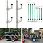 OUTPRIZE Aluminum Side Mount Trailer Ladder Rack, Lightweight Rustproof Adjustable Ladder Rack for Open and Enclosed Trailer Exterior Side Wall, 300 LBS Capacity - Carry 2 Ladder