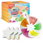 3 x Large Star Bath Bombs from Zimpli Kids, Special Effect Bath Bombs for Children, Handmade Bubble Bath Fizzies Gift Set, Organic, Moisturising, Rainbow Toy, Vegan Friendly and Cruelty Free