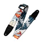 Levy's Leathers 2" Wide Polyester Guitar Strap with Genuine Leather Ends; Koi Fish Motif (MPD2-016)