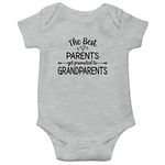 Witty Fashions The Best Parents Get Promoted to Grandparents - Funny Announcement - Infant Baby Bodysuit (Grey, 3 Months)