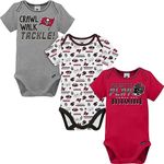 NFL Baby Boys 3 Pack Short Sleeve Bodysuit, Team Color, 3-6 Months US