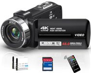 Camcorder Video Camera Ultra 4K 48MP 30FPS with IR Night Vision,18X Digital Zoom Camera Recorder 3.0" LCD Touch Screen Vlogging Camera for YouTube with Remote Controller, 2 Batteries, 32GB SD Card