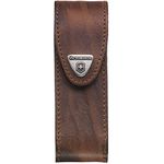 Victorinox Leather Belt Pouch with Hook-and-Loop Fastener, 12.7 cm Length x 3.7 cm Height, Brown