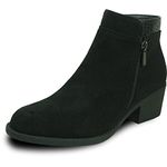 kozi Canada Women Waterproof Ankle Dress Bootie VENUS-1 Fall Boot with Double Zipper Black Women Size 8