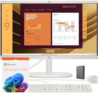 HP Newest All-in-One Desktop, 64GB RAM, 1TB Storage (512GB SSD with P500 500GB External SSD), 21.5" FHD Display, Intel Dual-Core Processor, Webcam, HDMI, Bluetooth, Mouse and Keyboard, Windows 11 Pro