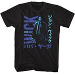 John Wick Movie T Shirt Japanese Logo Adult Short Sleeve T Shirt Action Thriller Movies Graphic Tees, Black, XX-Large