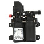 Self Priming Pump, Double Suction Electric Self Priming Diaphragm Water Pump 12V 100W(Black)