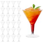 MATANA 24 Premium Plastic Martini Cocktail Glasses (210ml) - Elegant & Reusable Plastic Glasses for Manhattan, Margarita, Cosmopolitan, Desserts - Weddings, Birthdays, Parties