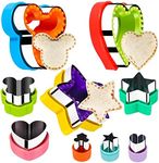 FASTSPOK Sandwich Cutter and Sealer Set - 9Pcs Uncrustables Sandwich Maker, Cookie Cutters for Kids Lunch Bento Box - Vegetable Fruit Cutter Set (MICKEY MOUSE HEART STAR Shapes)